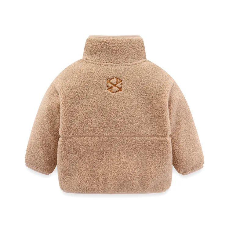 children's coat New autumn and winter thick warm cotton coat Baby hooded jacket Fashionable colorblock baby brushed jacket - PratSN