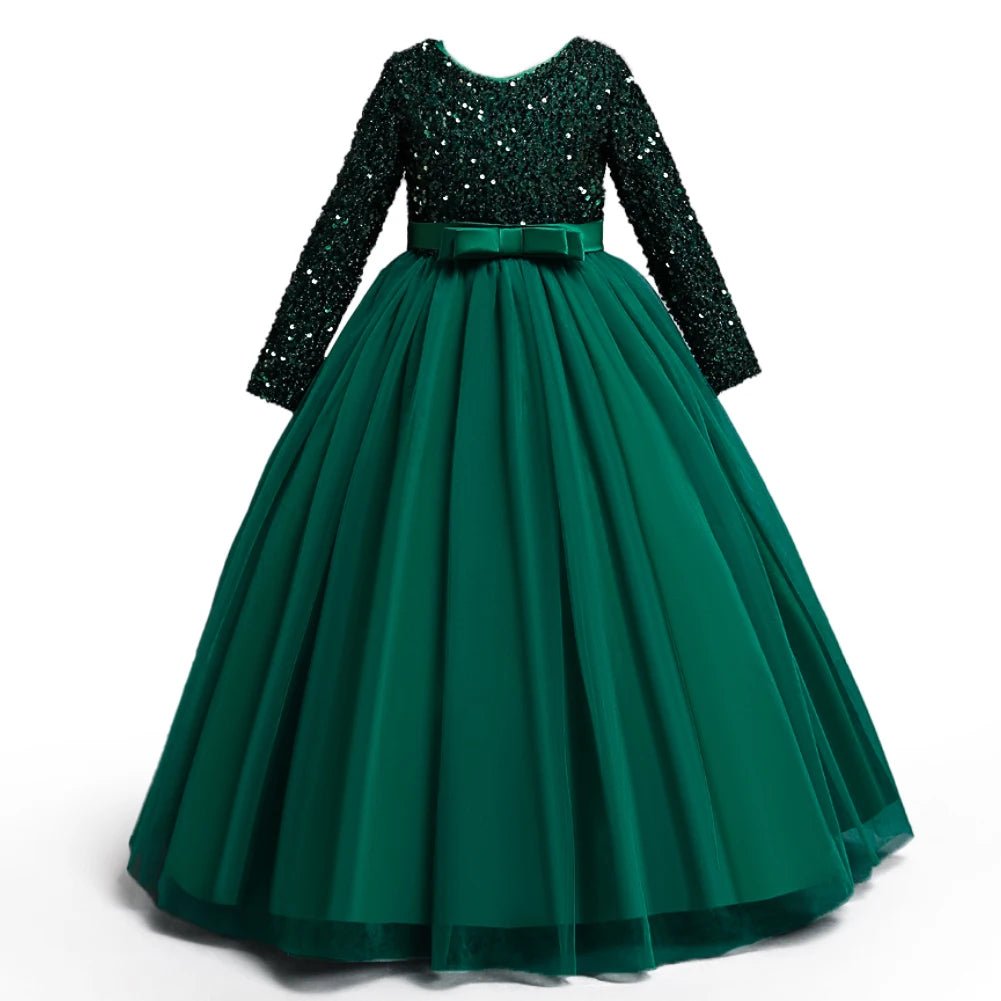 Children's dress girl sequins birthday dress princess dress little girl presenter piano performance clothes in stock - PratSN