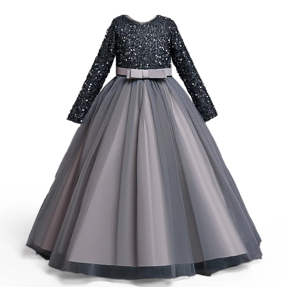 Children's dress girl sequins birthday dress princess dress little girl presenter piano performance clothes in stock - PratSN