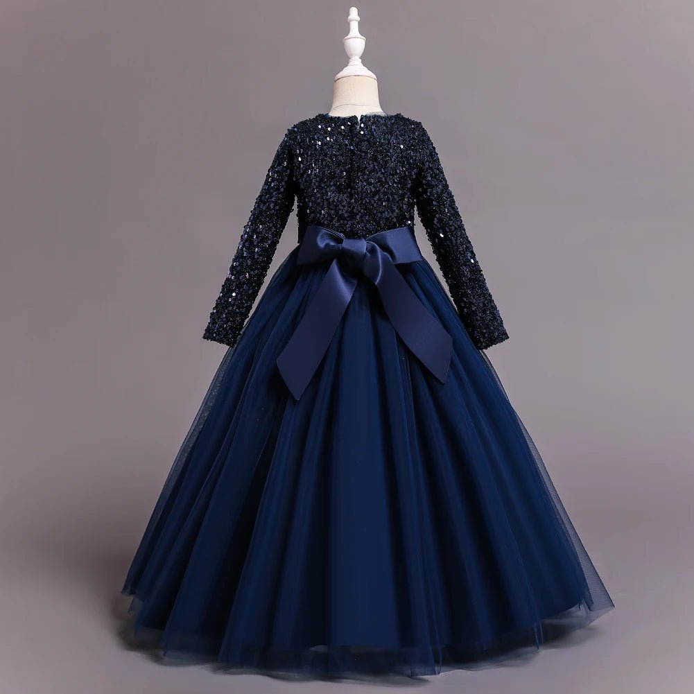 Children's dress girl sequins birthday dress princess dress little girl presenter piano performance clothes in stock - PratSN