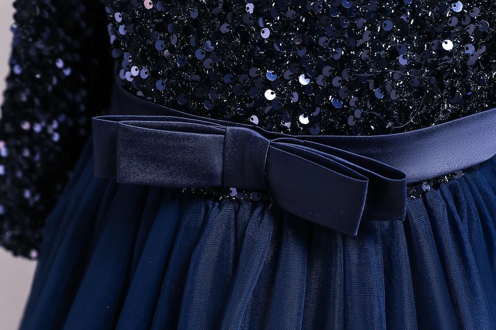 Children's dress girl sequins birthday dress princess dress little girl presenter piano performance clothes in stock - PratSN