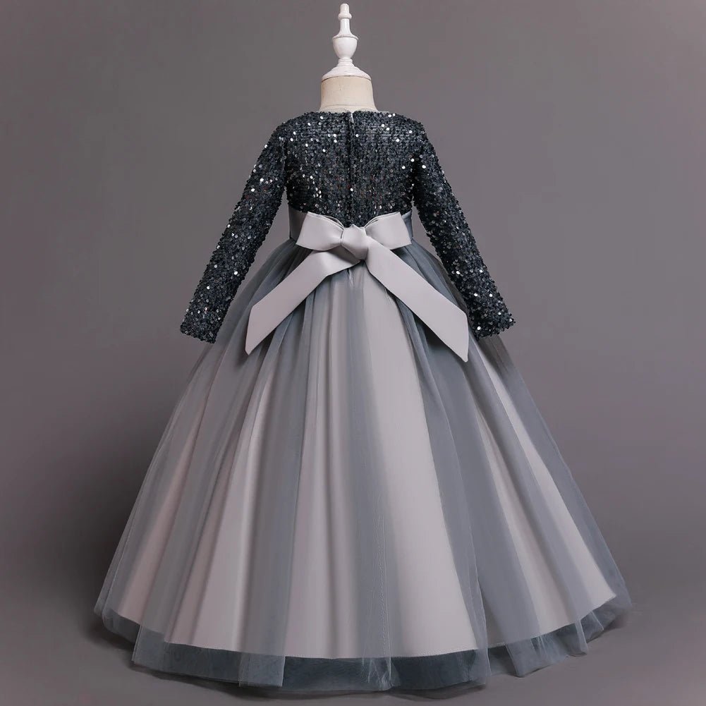 Children's dress girl sequins birthday dress princess dress little girl presenter piano performance clothes in stock - PratSN