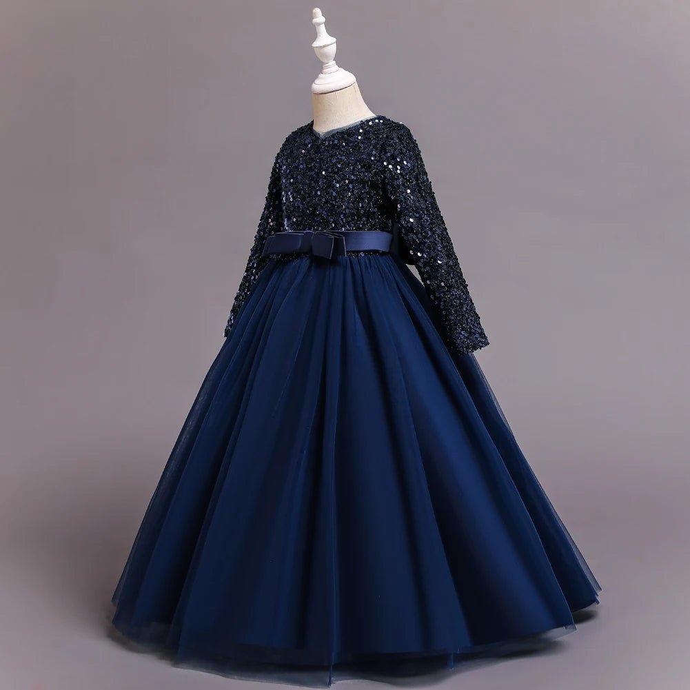 Children's dress girl sequins birthday dress princess dress little girl presenter piano performance clothes in stock - PratSN
