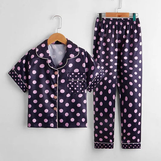 Children's Pajamas Set Summer Kids Girls Cartoon Print Sleepwear Indoor Air - conditioning Wear Suits Children Girls Home Pajamas - PratSN