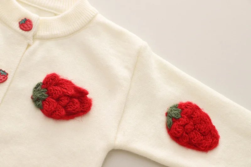 Children's Sweater Set Autumn/Winter Korean version Girls' KnittedTwo Piece Set with Polo Collar Cardigan Love Top pleated skirt - PratSN