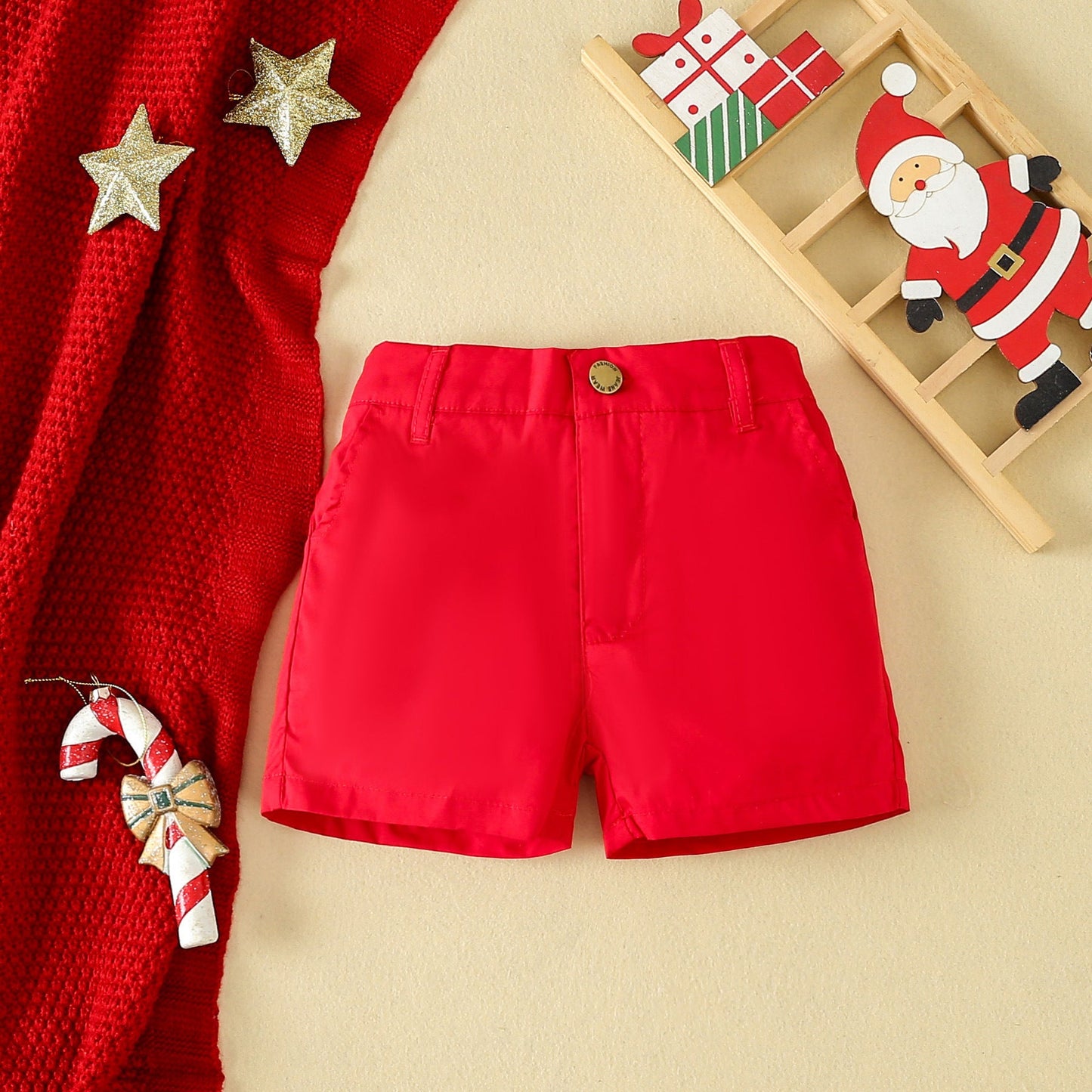 Christmas Children's Clothing Boys' Short - sleeved Printed Shirt Toddler Boys Christmas Outfits Gentleman Sets - PratSN