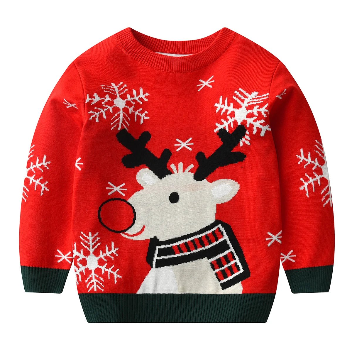 Christmas Kids Sweater New Casual Baby Warm Elk Printed Knitted Girls Sweater Boys Girls Cute Xmas Tree Pullovers Clothes - PratSN