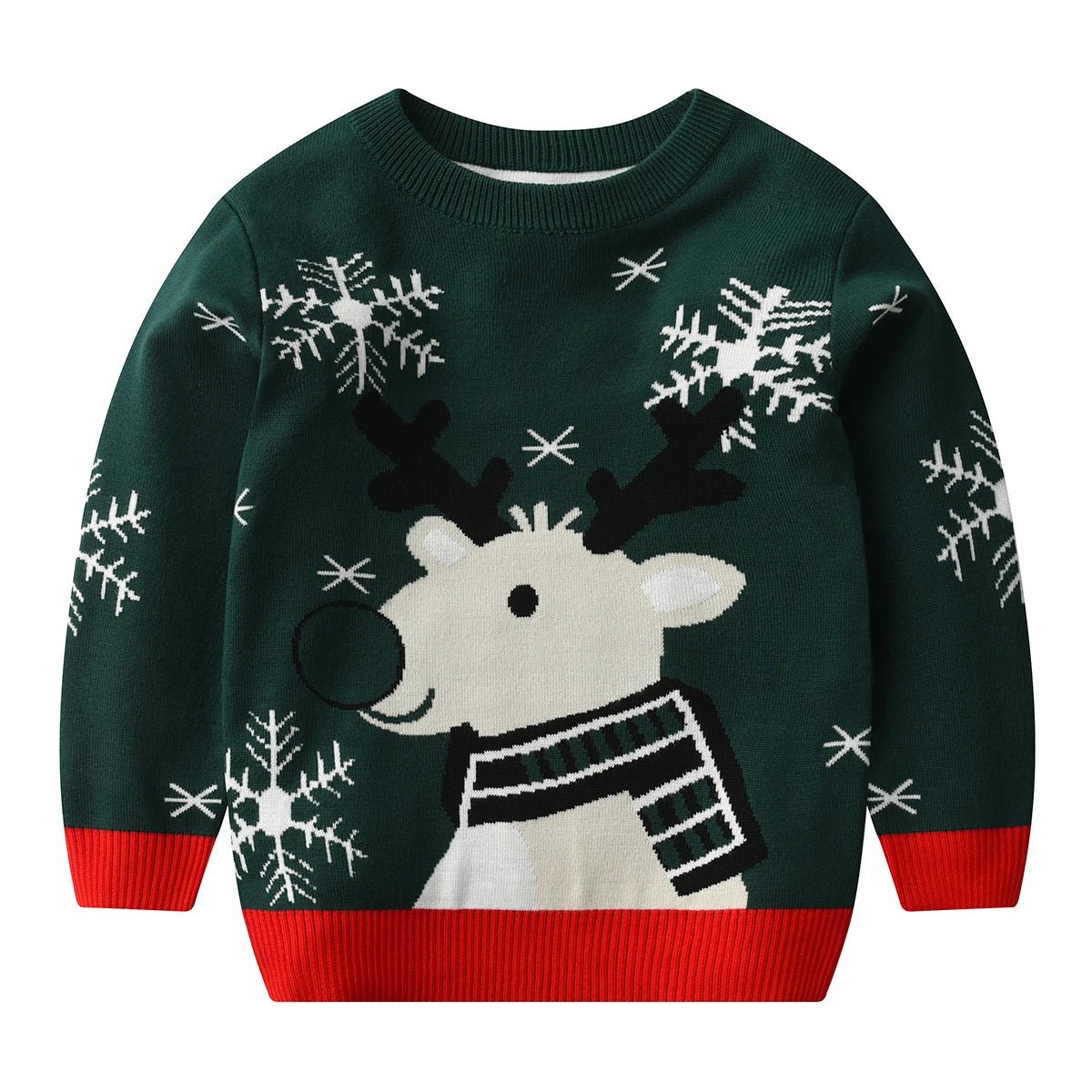 Christmas Kids Sweater New Casual Baby Warm Elk Printed Knitted Girls Sweater Boys Girls Cute Xmas Tree Pullovers Clothes - PratSN