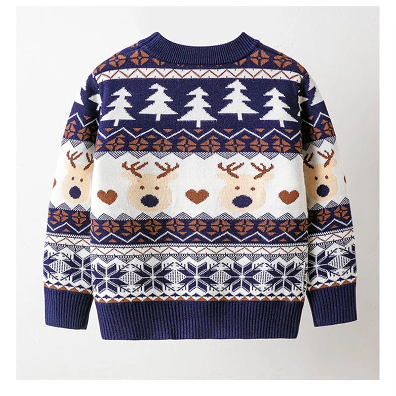 Christmas Sweaters Children Autumn Winter Warm Pullover Baby Cartoon Knitted Sweaters Kids Clothes 2 - 6 Year Boy Girl Xmas Jumper - PratSN