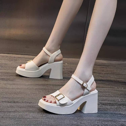 Chunky Heel Waterproof Platform Super High Heel Platform Sandals - PratSN