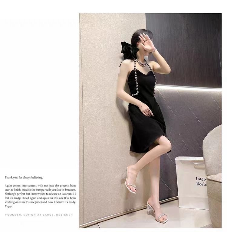 Clear Rhinestone All - in - one Sandals With High Heel Crystal - PratSN