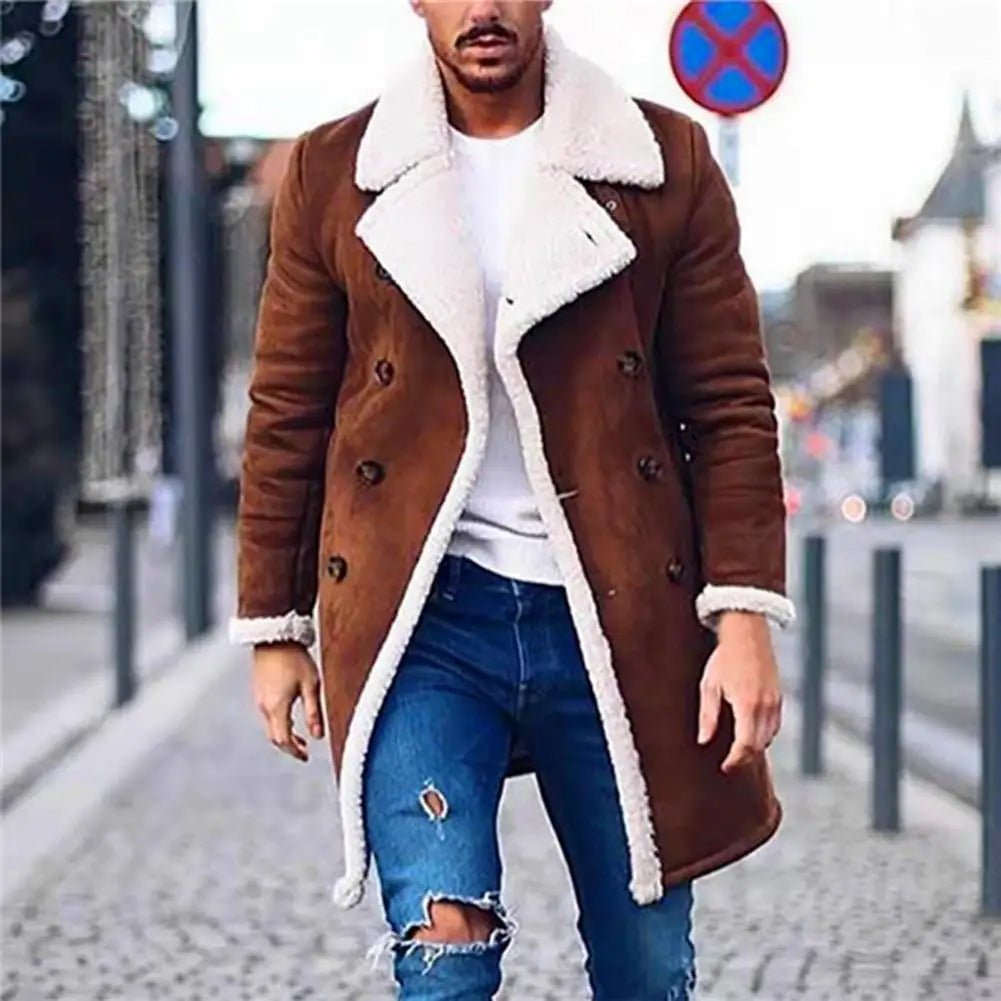 Coat Fabulous Warm Winter Jacket Plush Winter Coat Handsome Men Coat for Daily Wear - PratSN