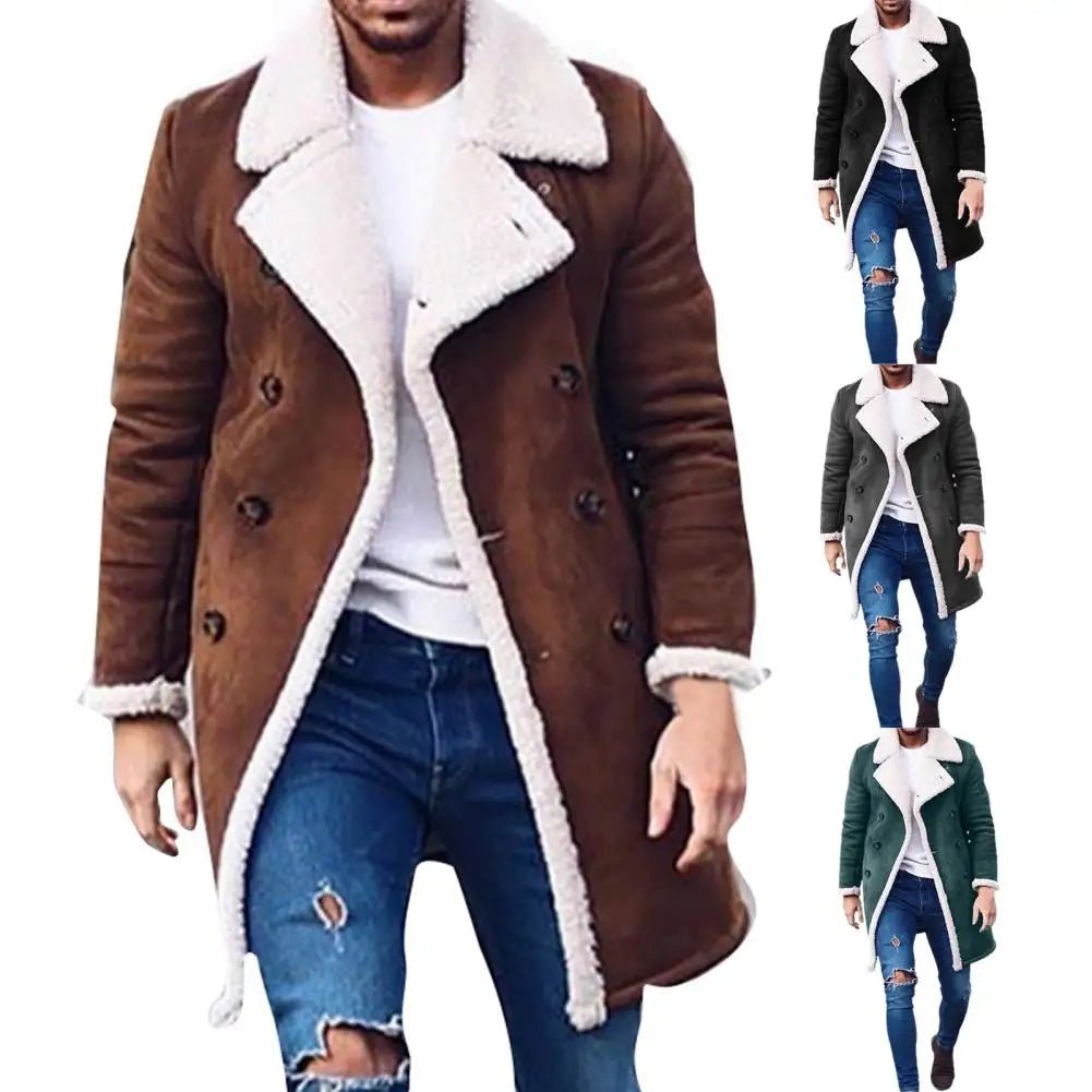 Coat Fabulous Warm Winter Jacket Plush Winter Coat Handsome Men Coat for Daily Wear - PratSN
