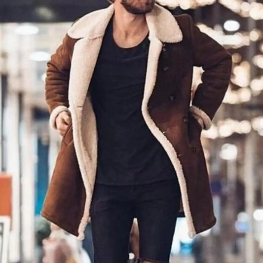 Coat Fabulous Warm Winter Jacket Plush Winter Coat Handsome Men Coat for Daily Wear - PratSN