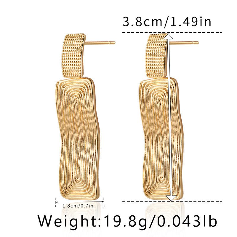 Color Retention Copper Plating 18K Real Gold Overlapping Design Double Layers Loving Heart Earrings - PratSN