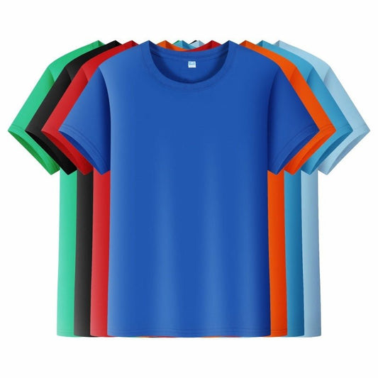 Combed Pure Cotton Crew Neck T-shirt Short Sleeves Advertising Shirt - PratSN
