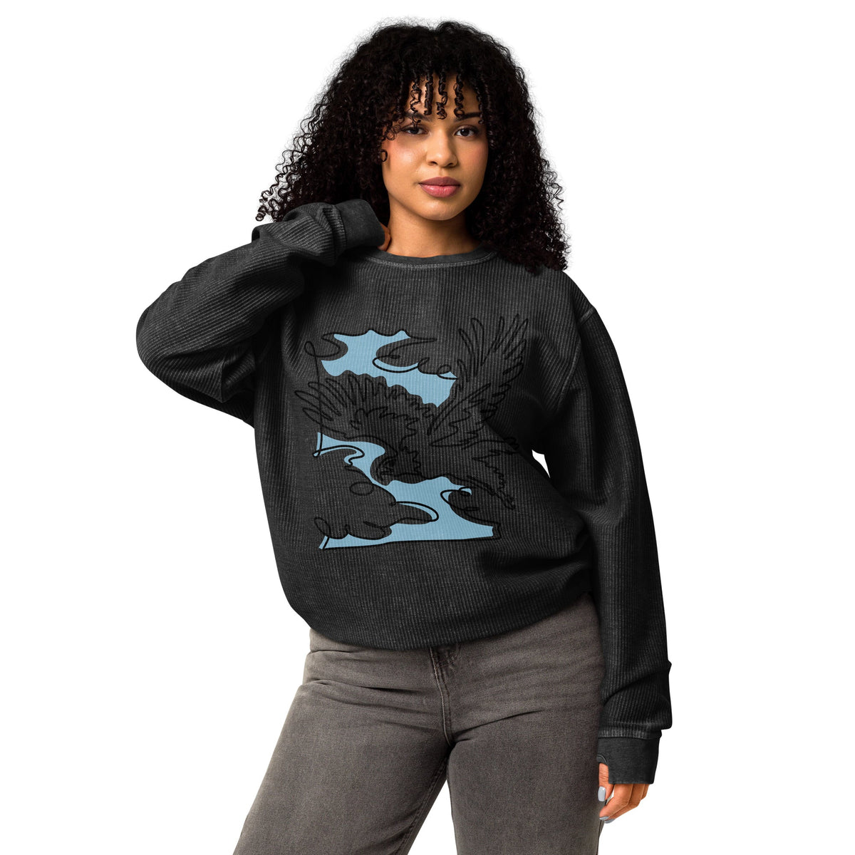Comfy Cord Sweatshirt Casual Sweatshirt Classic Sweatshirt women's sweatshirt - PratSN