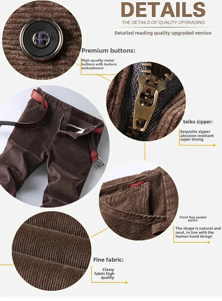 Corduroy Long Pants For Men Casual Straight - Leg Design Spring Summer Season High Sales Product Youthful Style - PratSN
