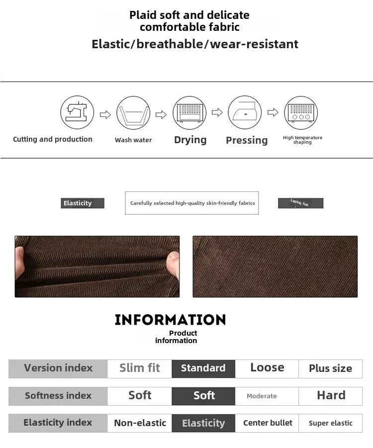 Corduroy Long Pants For Men Casual Straight - Leg Design Spring Summer Season High Sales Product Youthful Style - PratSN