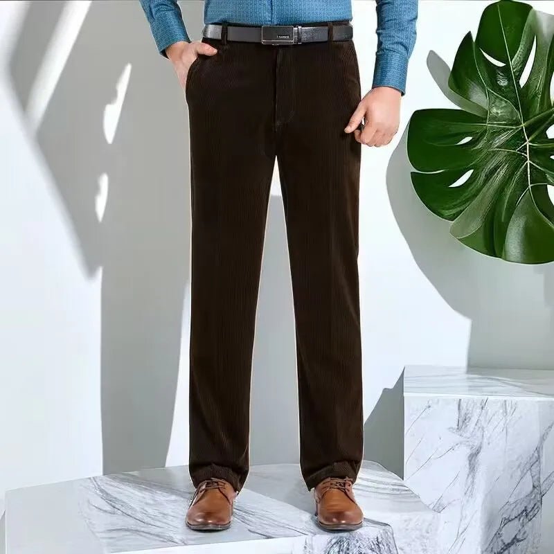 Corduroy pants loose joggers middle - aged men dad installed in autumn and winter 2023 men's casual Trousers for men streetwear - PratSN