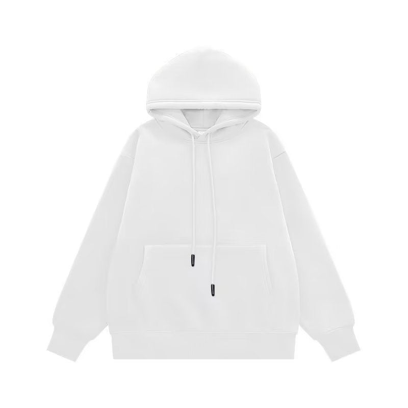 Couple Sweater Fleece - lined Thickened Hooded Solid Color Hoodie - PratSN