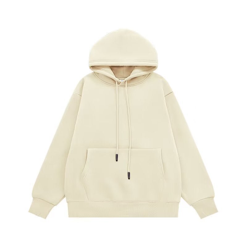 Couple Sweater Fleece - lined Thickened Hooded Solid Color Hoodie - PratSN