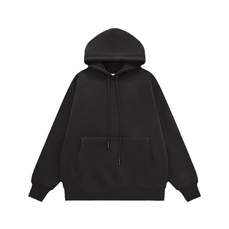 Couple Sweater Fleece - lined Thickened Hooded Solid Color Hoodie - PratSN
