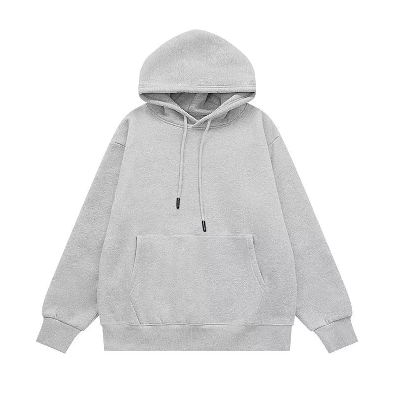 Couple Sweater Fleece - lined Thickened Hooded Solid Color Hoodie - PratSN