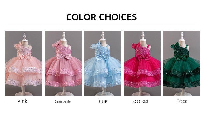 Cross - Border Kids Puffy Dress Women's Sequin Cake Princess Dress Mesh Baby Party Dress Summer - PratSN