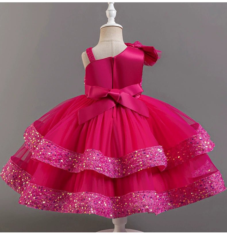 Cross - Border Kids Puffy Dress Women's Sequin Cake Princess Dress Mesh Baby Party Dress Summer - PratSN