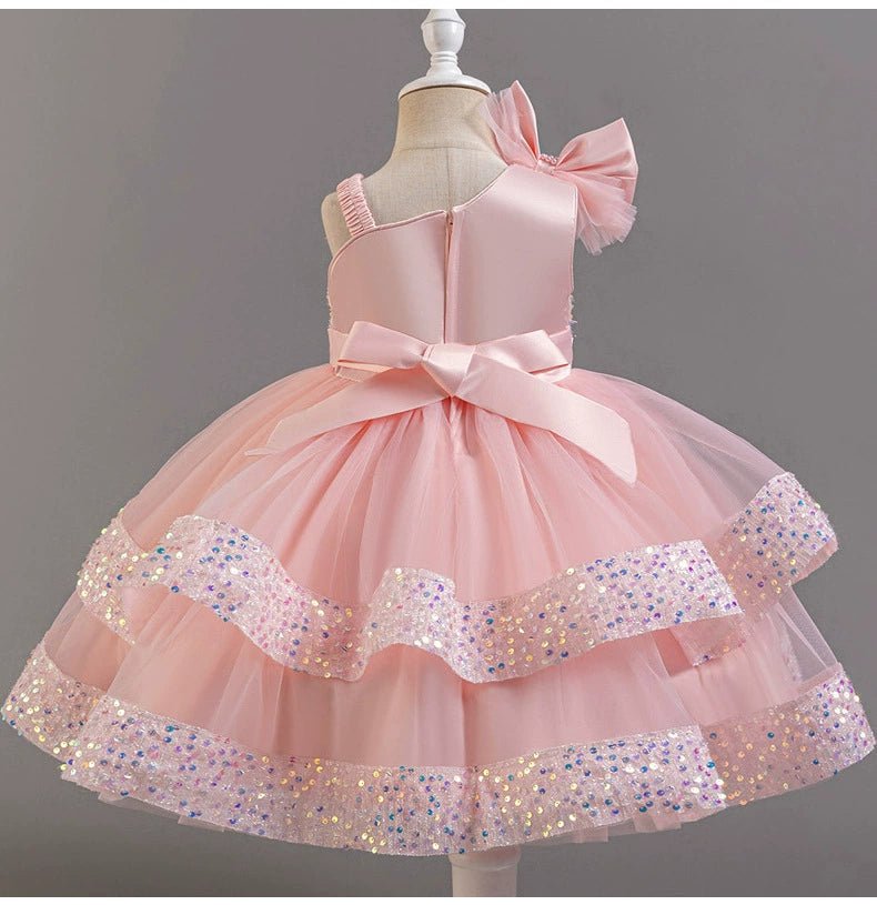 Cross - Border Kids Puffy Dress Women's Sequin Cake Princess Dress Mesh Baby Party Dress Summer - PratSN