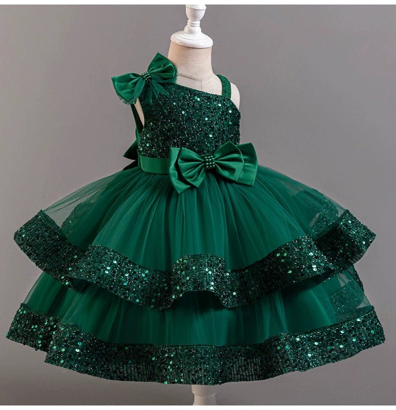 Cross - Border Kids Puffy Dress Women's Sequin Cake Princess Dress Mesh Baby Party Dress Summer - PratSN