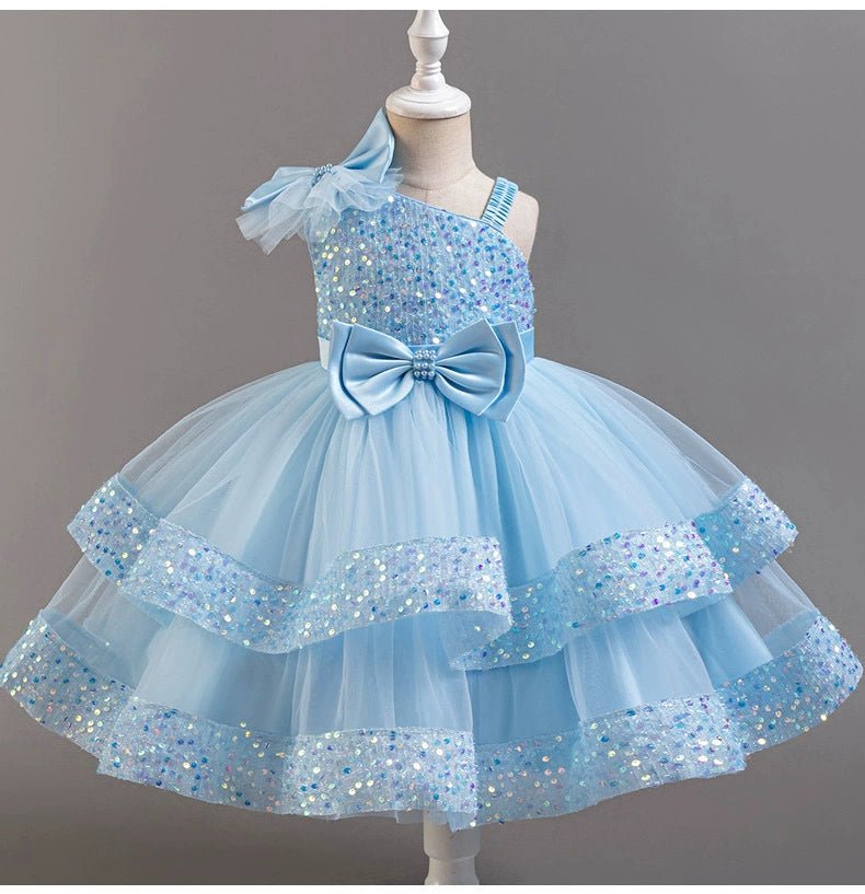 Cross - Border Kids Puffy Dress Women's Sequin Cake Princess Dress Mesh Baby Party Dress Summer - PratSN