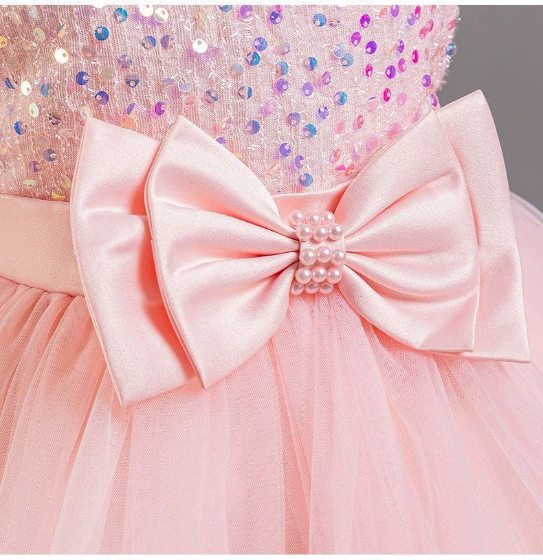 Cross - Border Kids Puffy Dress Women's Sequin Cake Princess Dress Mesh Baby Party Dress Summer - PratSN