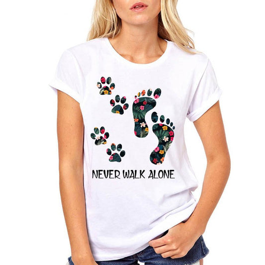 Cute Feet Dog Paw Short Sleeve T-shirt - PratSN