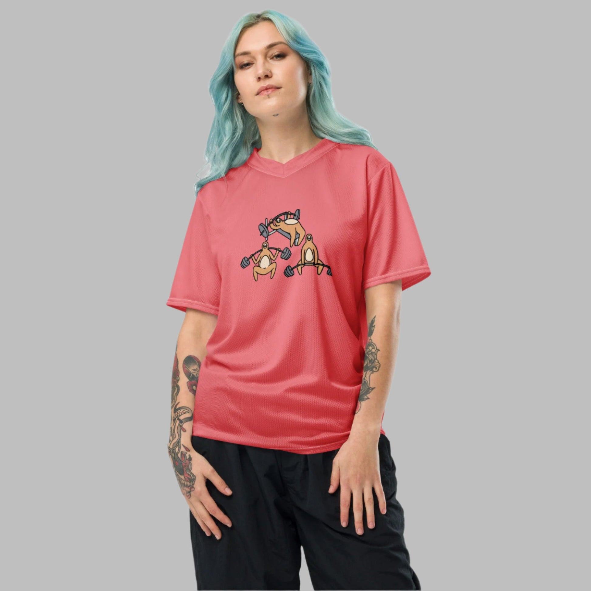 Distressed Athletic Wear - Retro Unisex Sports Jersey in Lightweight Fabric - PratSN