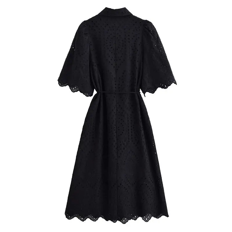 Dresses Summer Women's 2025 New Chic Embroidery Elegant Slim Long Holiday Dress Women's Commuter Street Fashion Youth Dress - PratSN