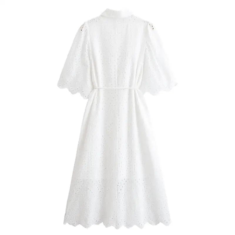 Dresses Summer Women's 2025 New Chic Embroidery Elegant Slim Long Holiday Dress Women's Commuter Street Fashion Youth Dress - PratSN