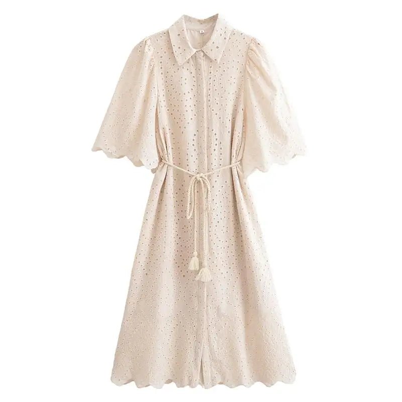 Dresses Summer Women's 2025 New Chic Embroidery Elegant Slim Long Holiday Dress Women's Commuter Street Fashion Youth Dress - PratSN