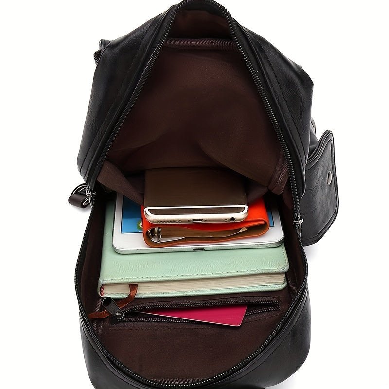 [Durable Build] Men's Stylish PU Leather Sling Bag - Adjustable Strap, Multiple Zippered Compartments, Casual Business Crossbody Pack for Everyday Use - PratSN
