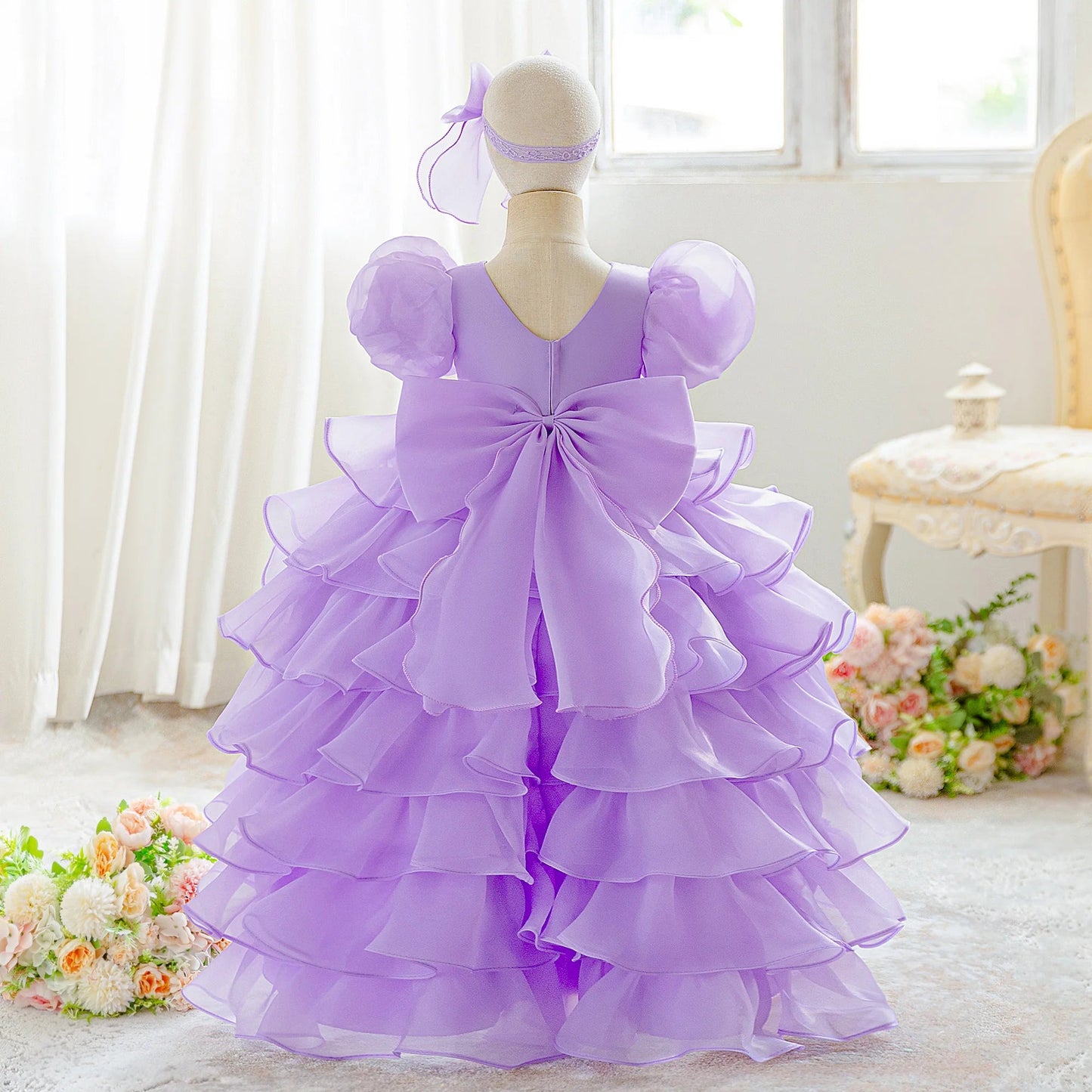 Elegant Cake Layer Party Baby Girls Dress Toddler Princess 1st Birthday Baptism Prom Dresses Kids Wedding Bridesmaids Ball Gown - PratSN