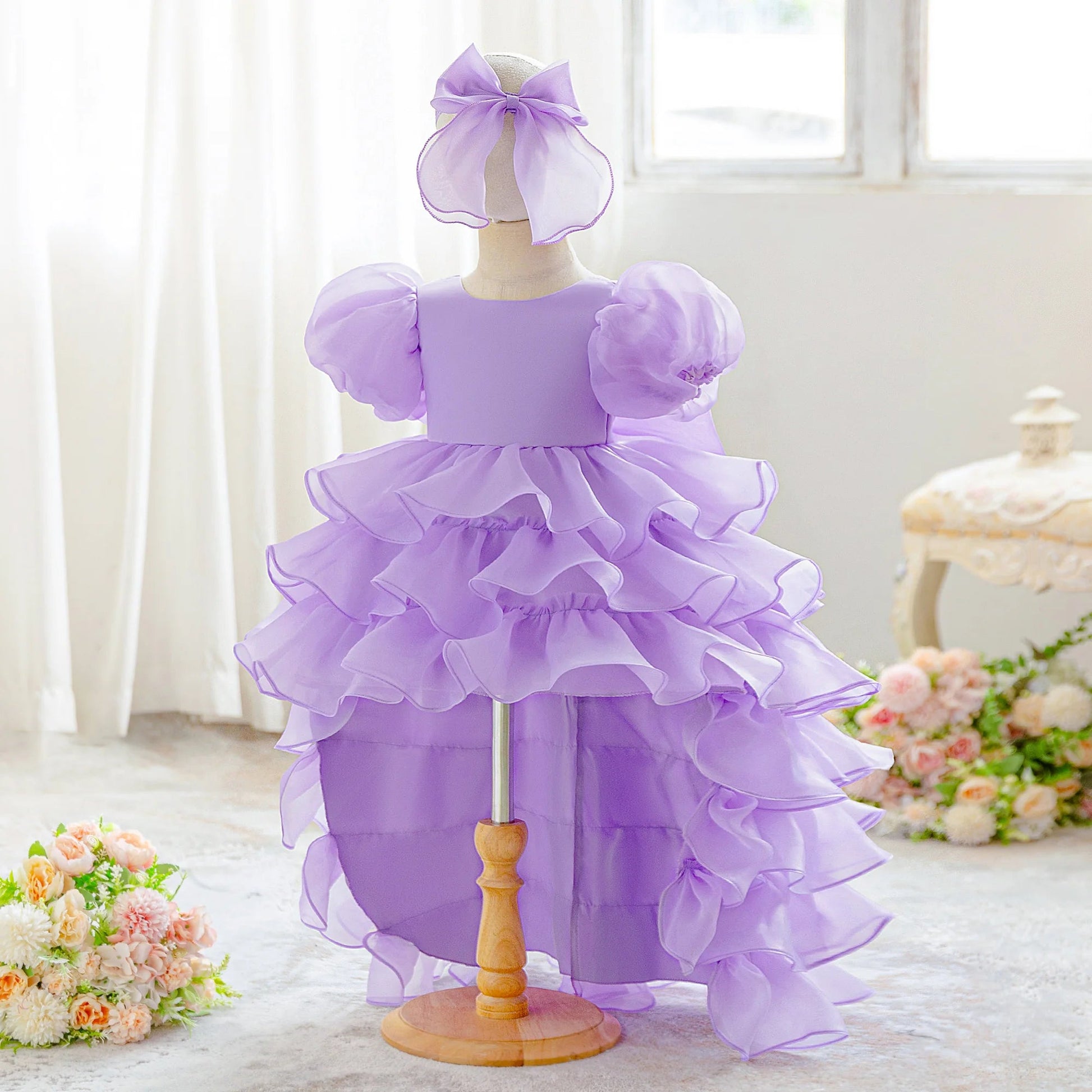 Elegant Cake Layer Party Baby Girls Dress Toddler Princess 1st Birthday Baptism Prom Dresses Kids Wedding Bridesmaids Ball Gown - PratSN dark red / 12 Elegant Cake Layer Party Baby Girls Dress Toddler Princess 1st Birthday Baptism Prom Dresses Kids Wedding Bridesmaids Ball Gown - PratSN dark red / 12