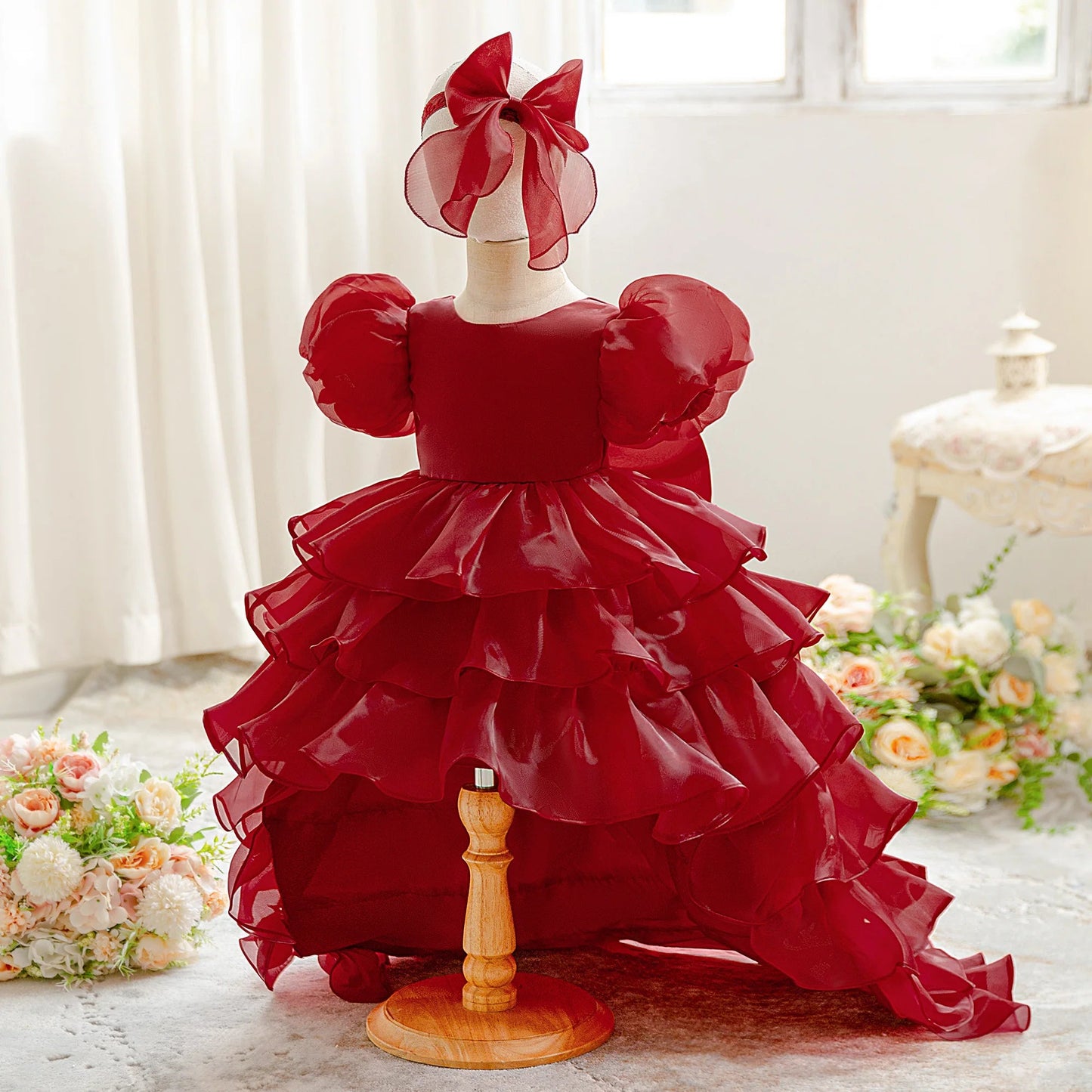 Elegant Cake Layer Party Baby Girls Dress Toddler Princess 1st Birthday Baptism Prom Dresses Kids Wedding Bridesmaids Ball Gown - PratSN
