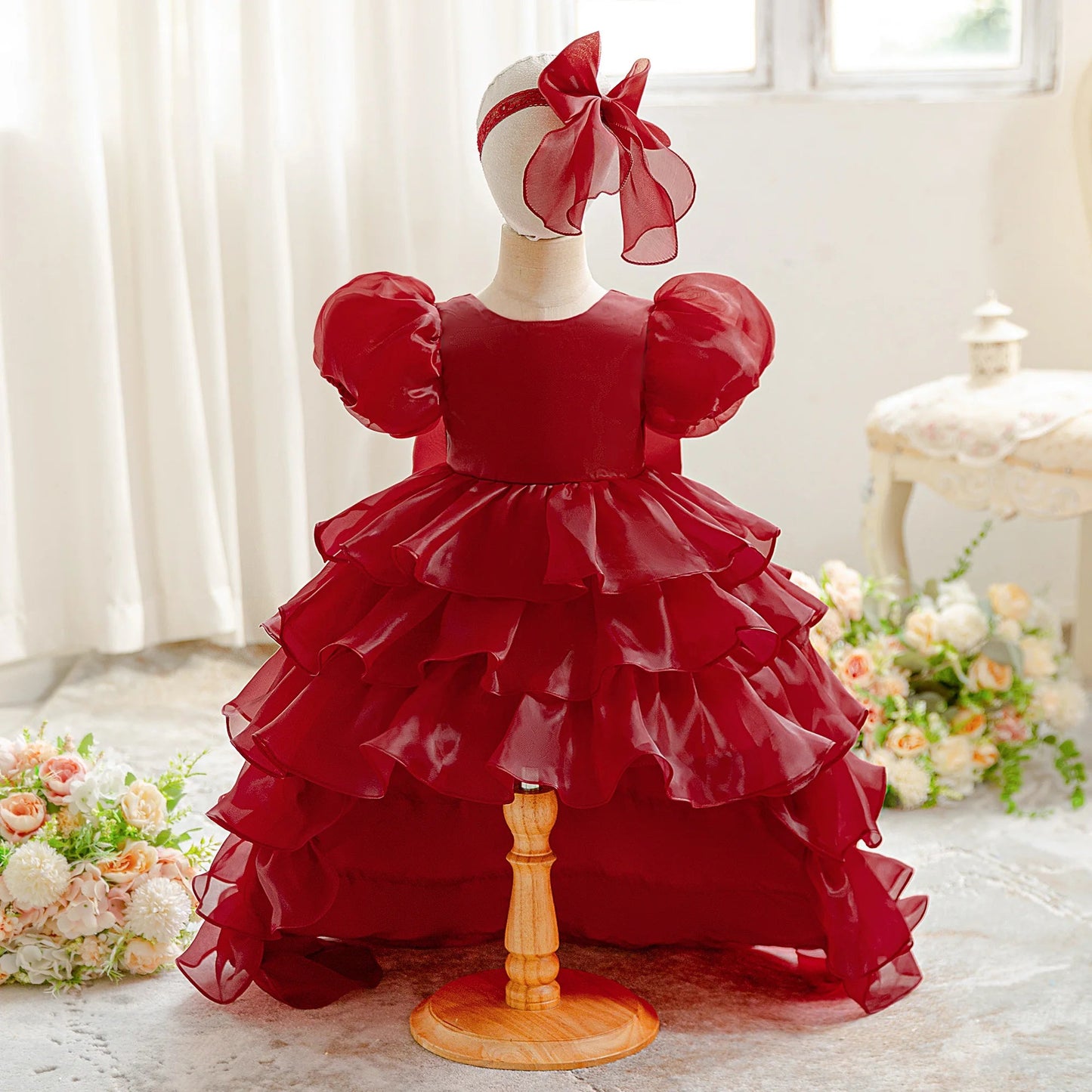 Elegant Cake Layer Party Baby Girls Dress Toddler Princess 1st Birthday Baptism Prom Dresses Kids Wedding Bridesmaids Ball Gown - PratSN
