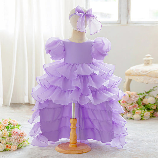 Elegant Cake Layer Party Baby Girls Dress Toddler Princess 1st Birthday Baptism Prom Dresses Kids Wedding Bridesmaids Ball Gown - PratSN