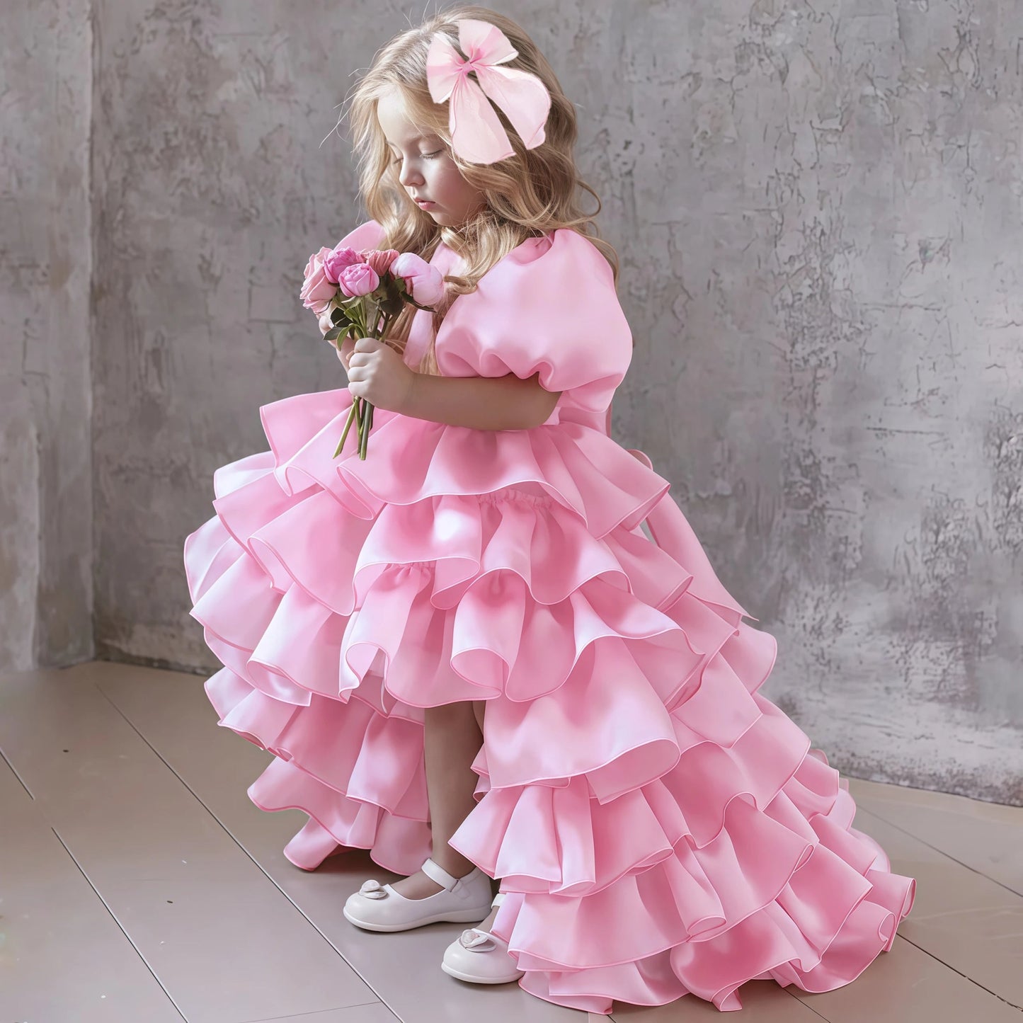 Elegant Cake Layer Party Baby Girls Dress Toddler Princess 1st Birthday Baptism Prom Dresses Kids Wedding Bridesmaids Ball Gown - PratSN