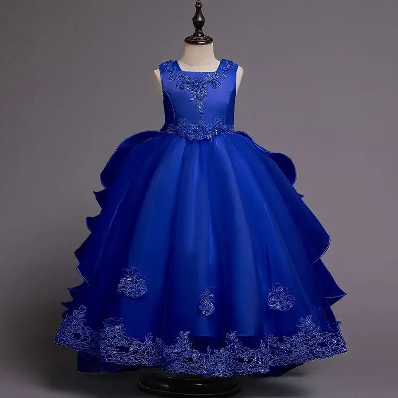 Elegant Girl Party Princes Dress Gorgeous Collective Dress 4 - 12 Year Old Halloween Princess Dress - PratSN