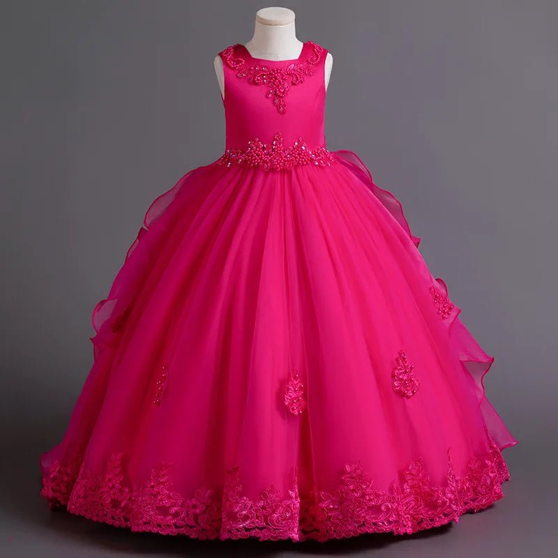 Elegant Girl Party Princes Dress Gorgeous Collective Dress 4 - 12 Year Old Halloween Princess Dress - PratSN