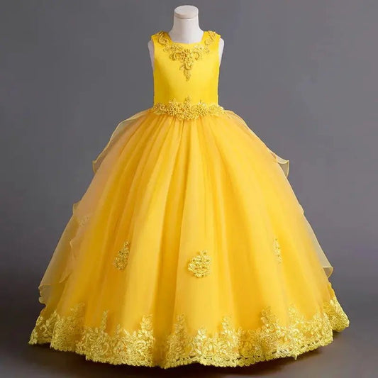 Elegant Girl Party Princes Dress Gorgeous Collective Dress 4 - 12 Year Old Halloween Princess Dress - PratSN