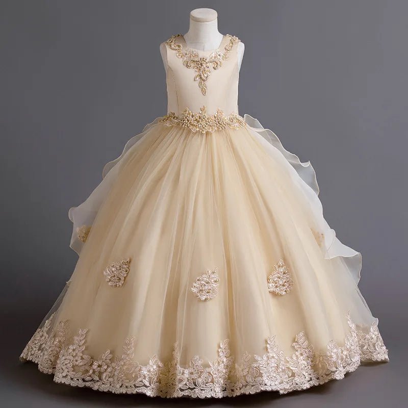 Elegant Girl Party Princes Dress Gorgeous Collective Dress 4 - 12 Year Old Halloween Princess Dress - PratSN
